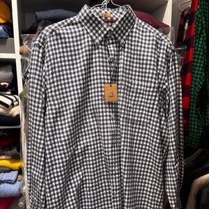 Onward Reserve Platte Field Flannel Button down.  Size M in navy blue and white.